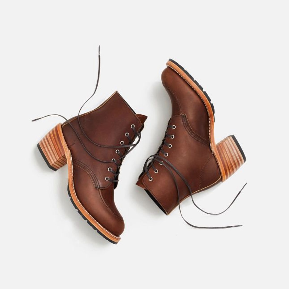 Redwing Clara Leather lace up boot in Amber Harness